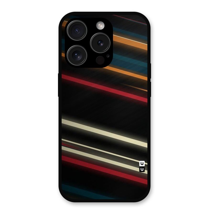 Light Diagonal Stripes Metal Back Case for iPhone 15 Pro