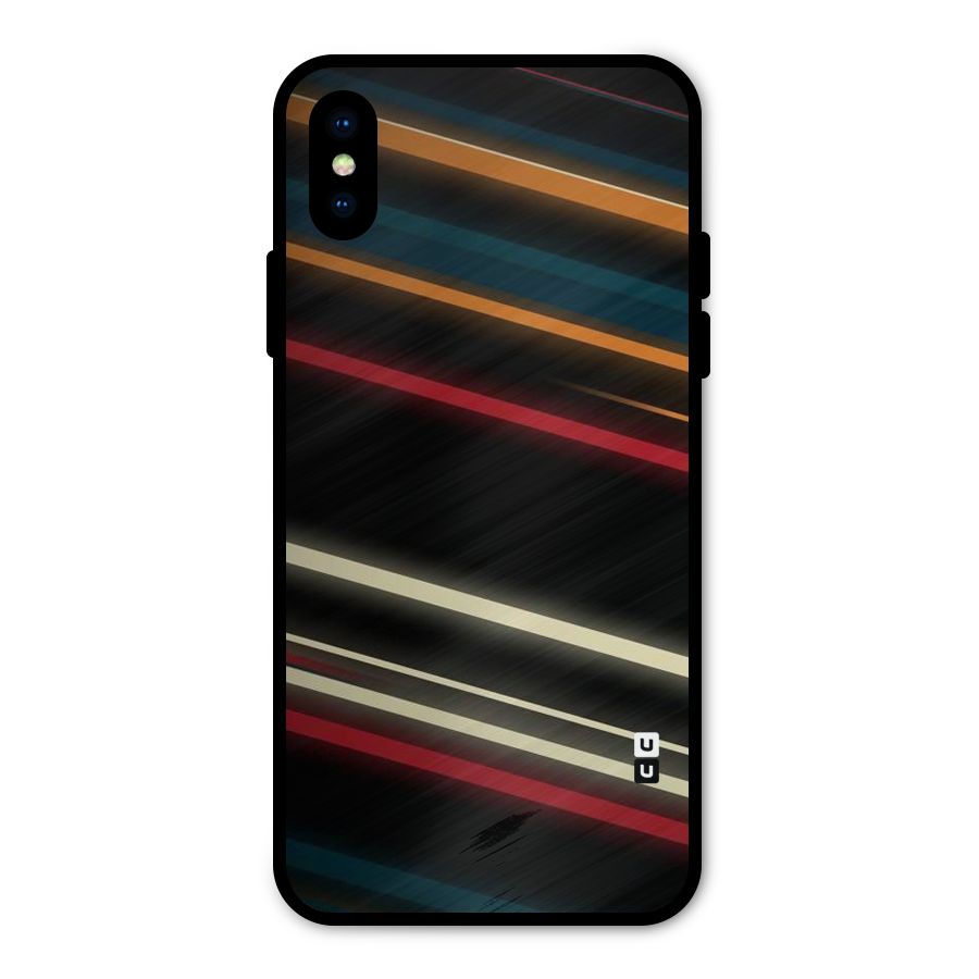 Light Diagonal Stripes Metal Back Case for iPhone XS
