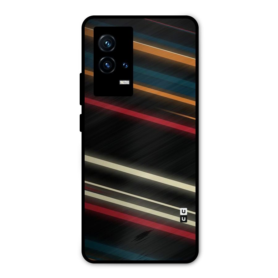 Light Diagonal Stripes Metal Back Case for iQOO 9 5G