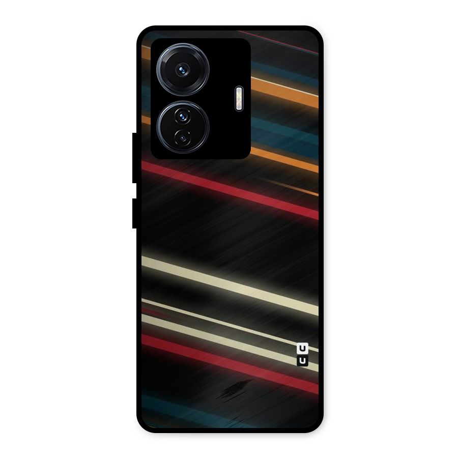 Light Diagonal Stripes Metal Back Case for iQOO Z6