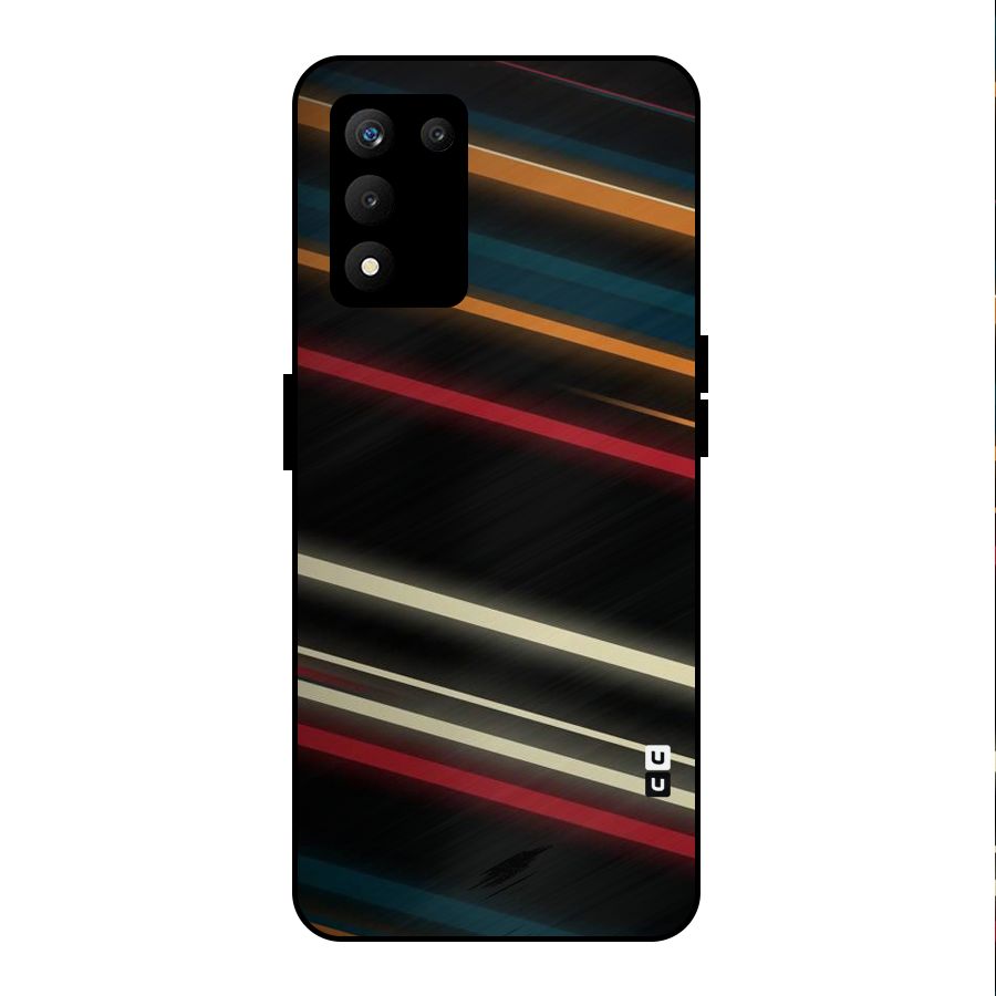 Light Diagonal Stripes Metal Back Case for realme 9 5G SE