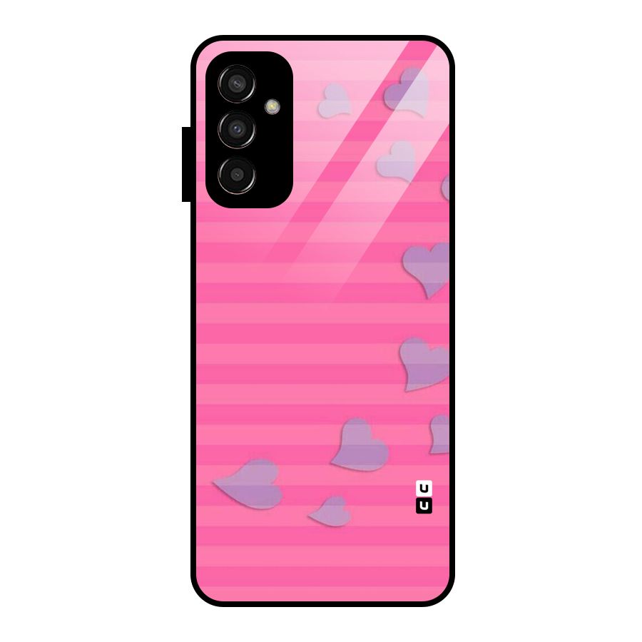 Light Heart Stripes Glass Back Case for Galaxy F13