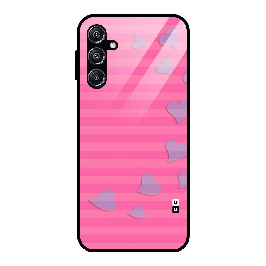Light Heart Stripes Glass Back Case for Galaxy M34 5G