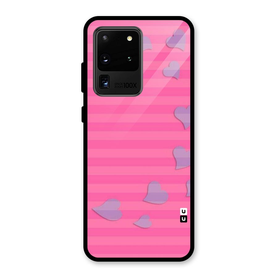 Light Heart Stripes Glass Back Case for Galaxy S20 Ultra