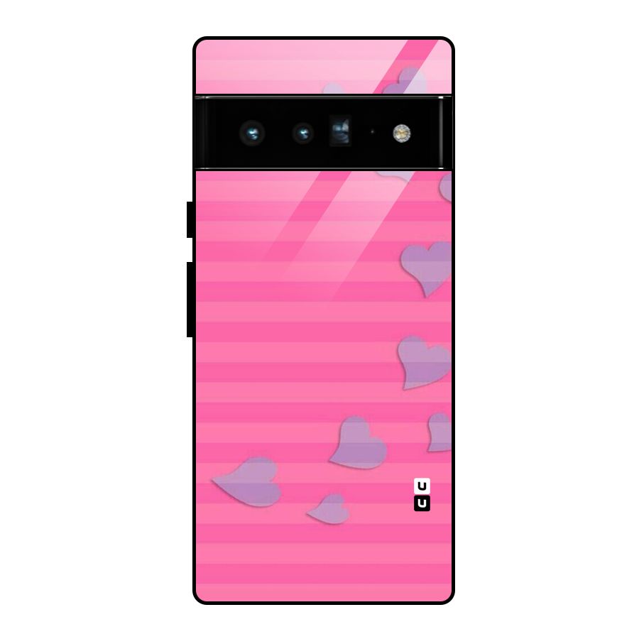 Light Heart Stripes Glass Back Case for Google Pixel 6 Pro