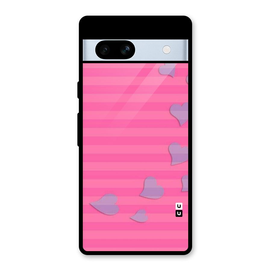 Light Heart Stripes Glass Back Case for Google Pixel 7a