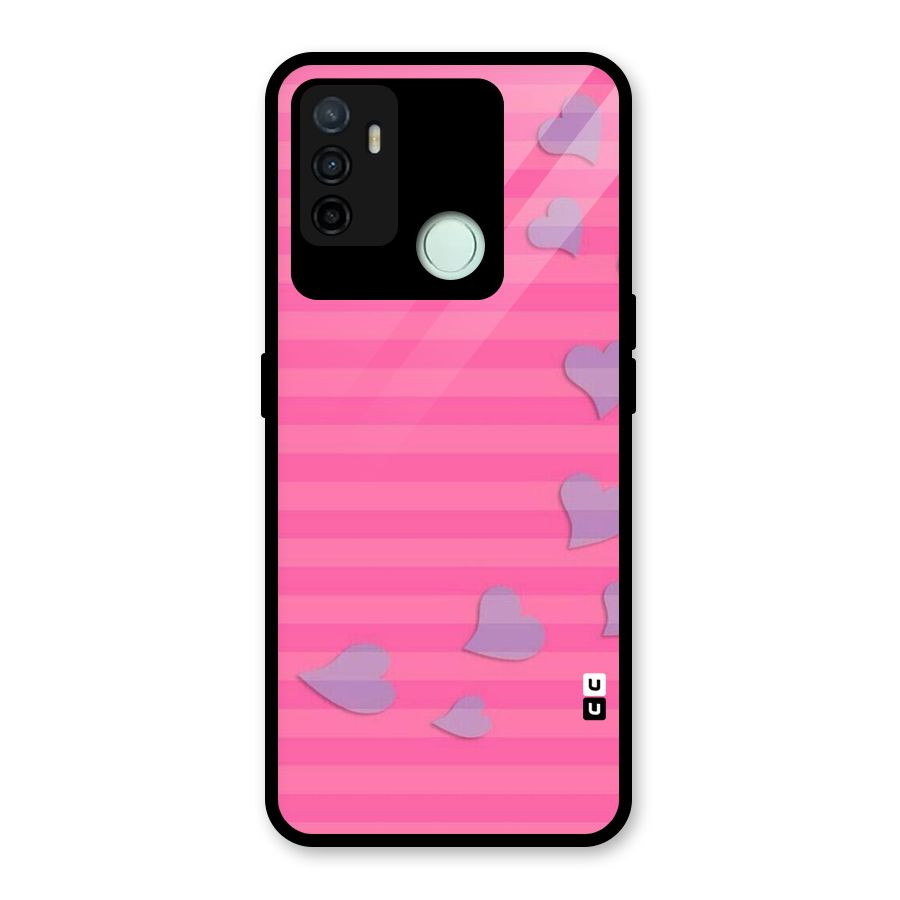 Light Heart Stripes Glass Back Case for Oppo A53