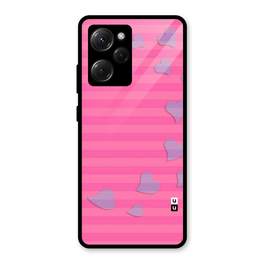 Light Heart Stripes Glass Back Case for Poco X5 Pro
