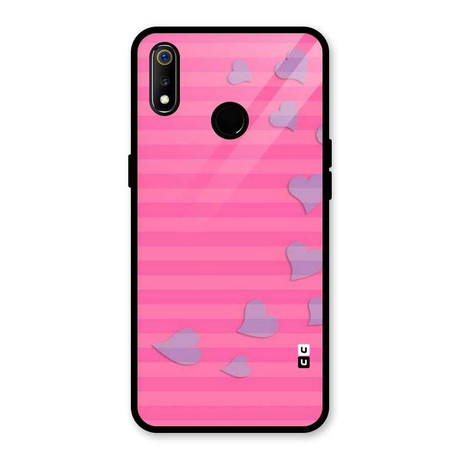 Light Heart Stripes Glass Back Case for Realme 3i