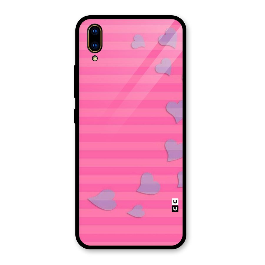 Light Heart Stripes Glass Back Case for Vivo V11 Pro