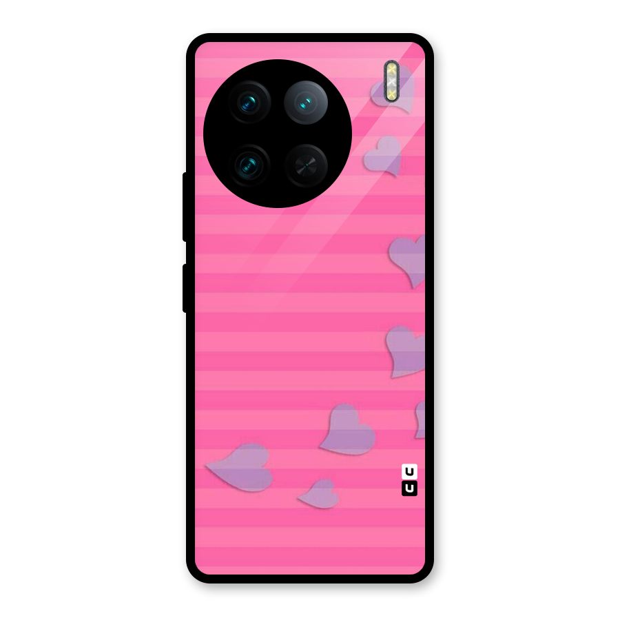 Light Heart Stripes Glass Back Case for Vivo X90 Pro