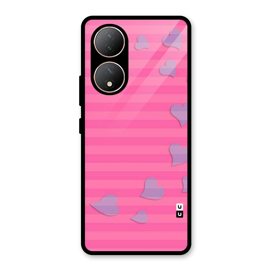 Light Heart Stripes Glass Back Case for Vivo Y100A