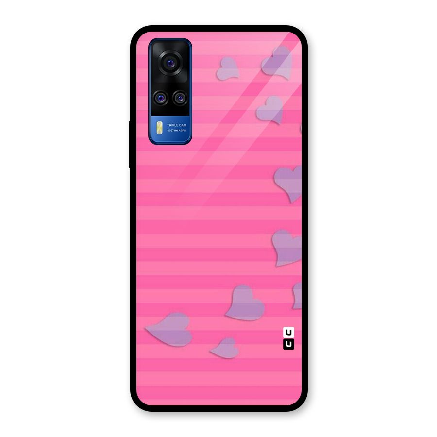 Light Heart Stripes Glass Back Case for Vivo Y31