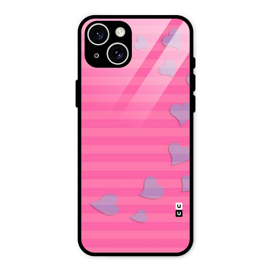 Light Heart Stripes Glass Back Case for iPhone 15 Plus