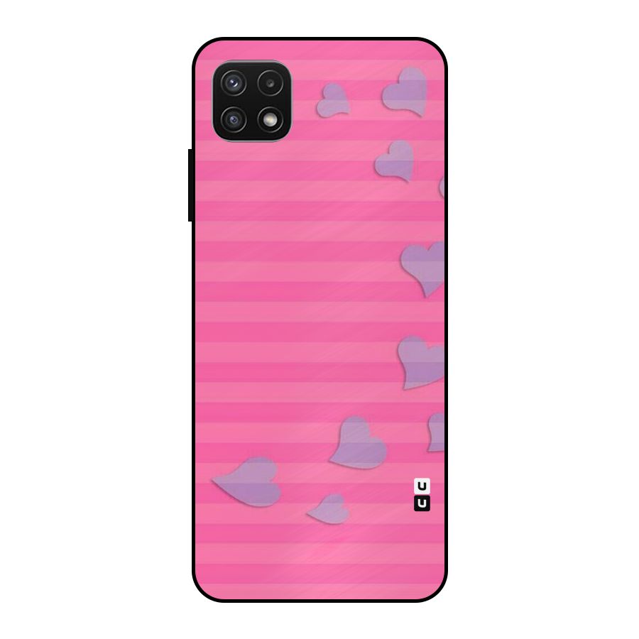 Light Heart Stripes Metal Back Case for Galaxy A22 5G