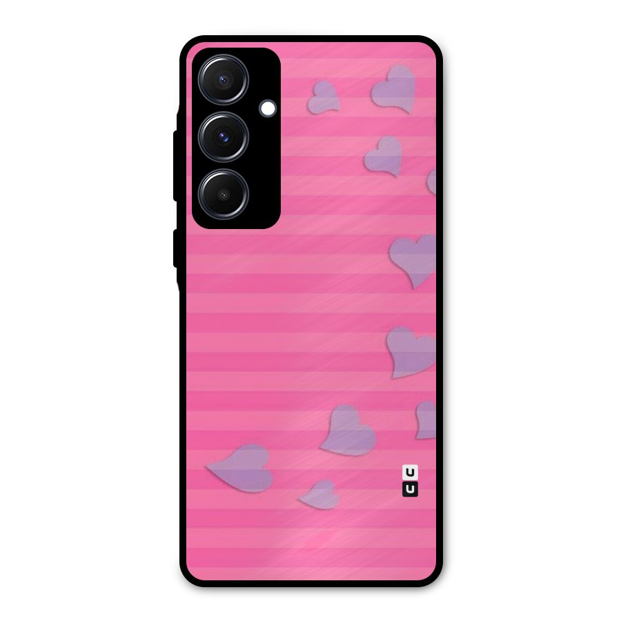 Light Heart Stripes Metal Back Case for Galaxy A55