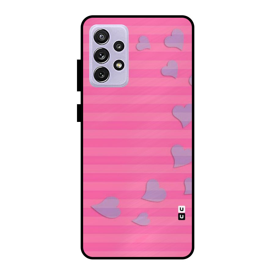 Light Heart Stripes Metal Back Case for Galaxy A72