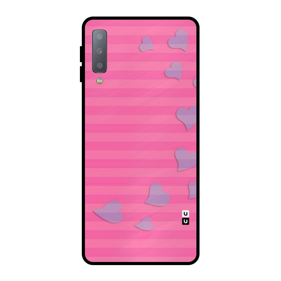 Light Heart Stripes Metal Back Case for Galaxy A7 (2018)