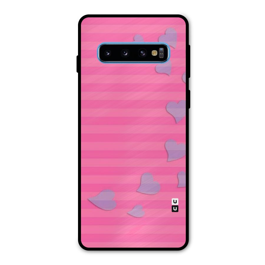 Light Heart Stripes Metal Back Case for Galaxy S10