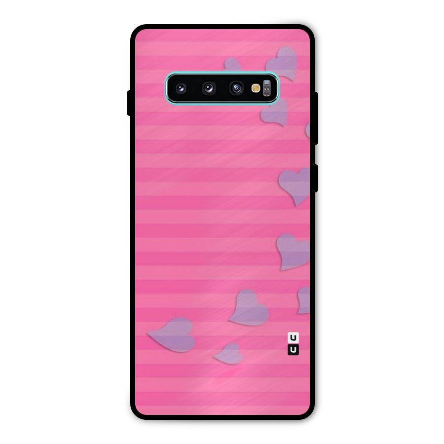 Light Heart Stripes Metal Back Case for Galaxy S10 Plus