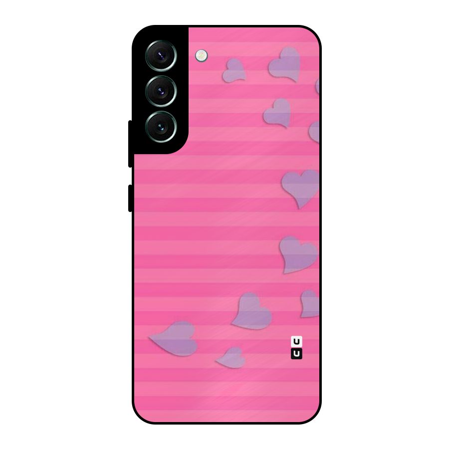 Light Heart Stripes Metal Back Case for Galaxy S22 Plus 5G