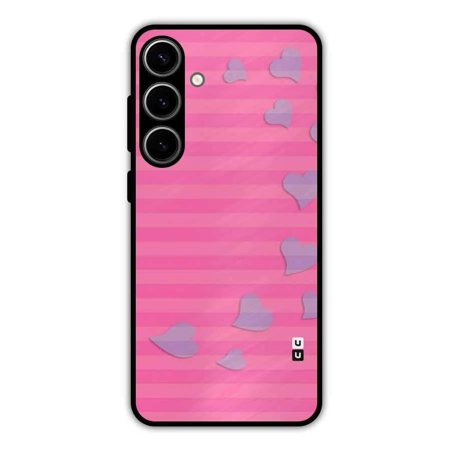 Light Heart Stripes Metal Back Case for Galaxy S24 Plus
