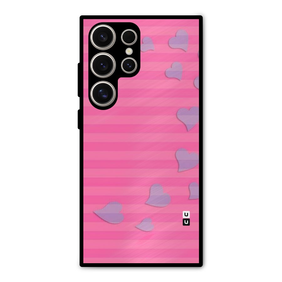 Light Heart Stripes Metal Back Case for Galaxy S24 Ultra