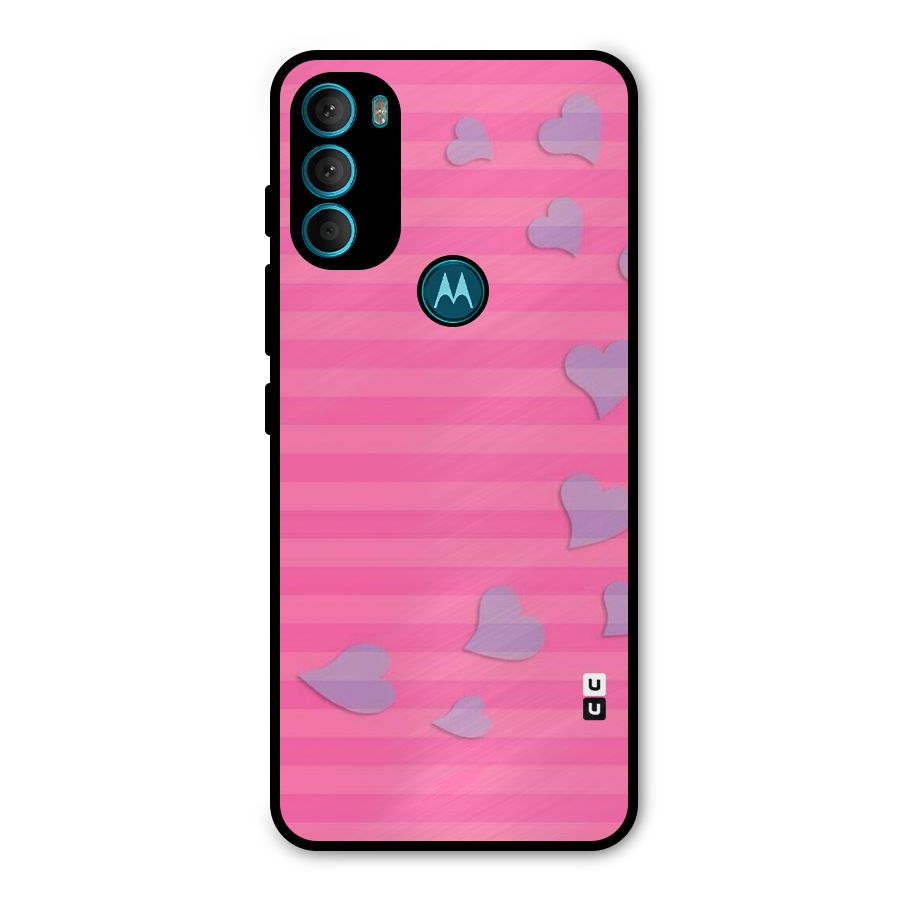 Light Heart Stripes Metal Back Case for Moto G71 5G