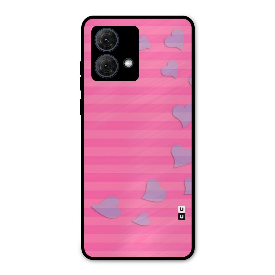 Light Heart Stripes Metal Back Case for Moto G84