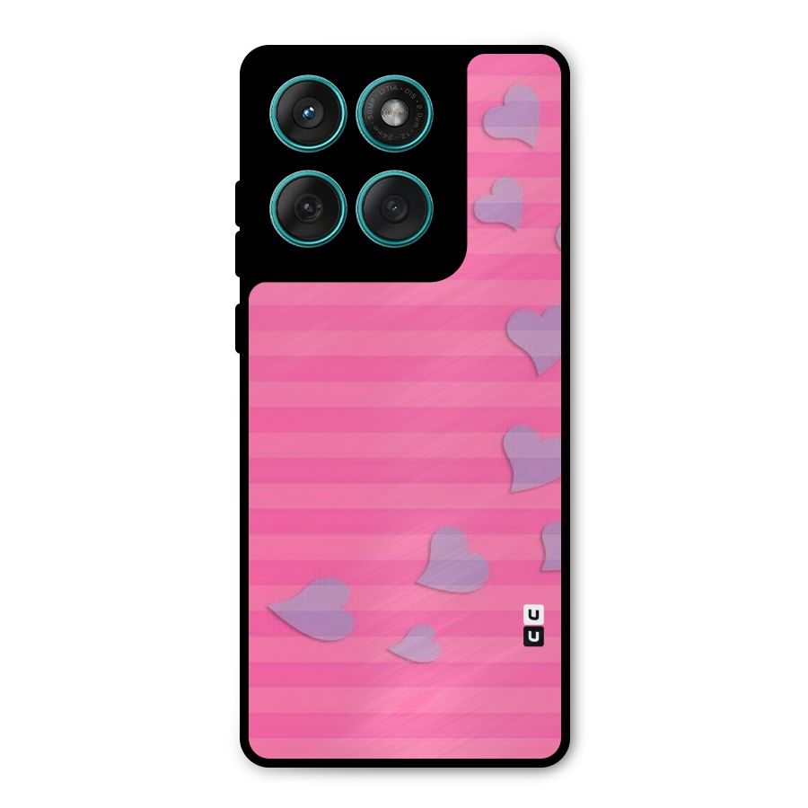 Light Heart Stripes Metal Back Case for Motorola Edge 60