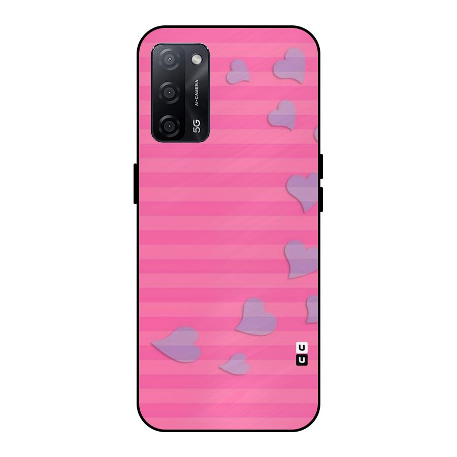 Light Heart Stripes Metal Back Case for Oppo A53s 5G