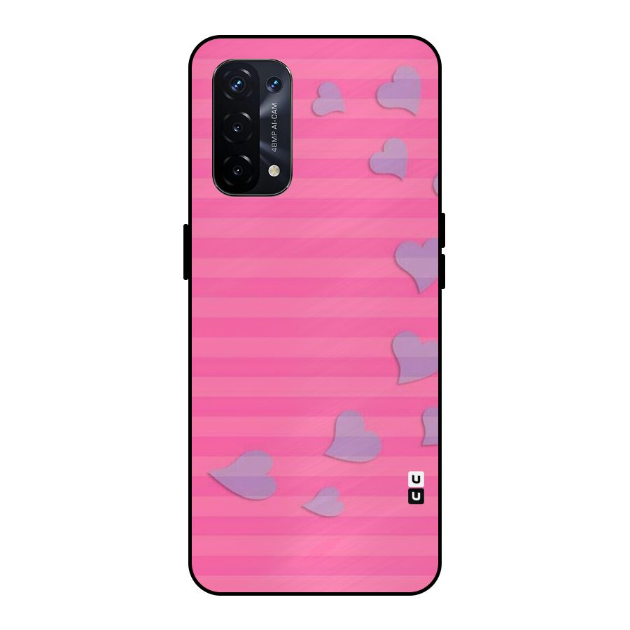 Light Heart Stripes Metal Back Case for Oppo A74 5G