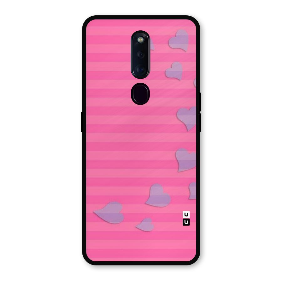 Light Heart Stripes Metal Back Case for Oppo F11 Pro