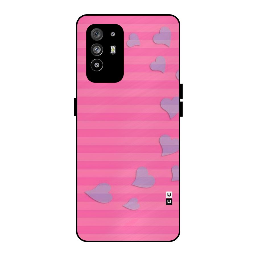 Light Heart Stripes Metal Back Case for Oppo F19 Pro Plus 5G