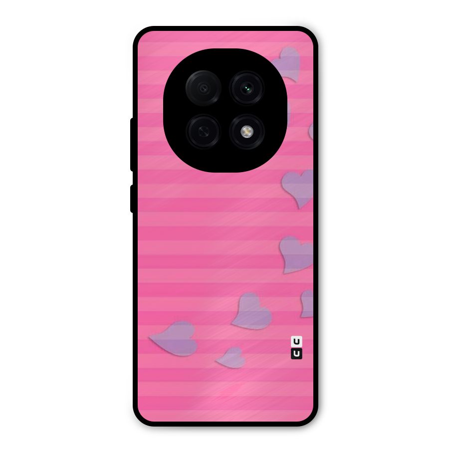 Light Heart Stripes Metal Back Case for Oppo F29 Pro