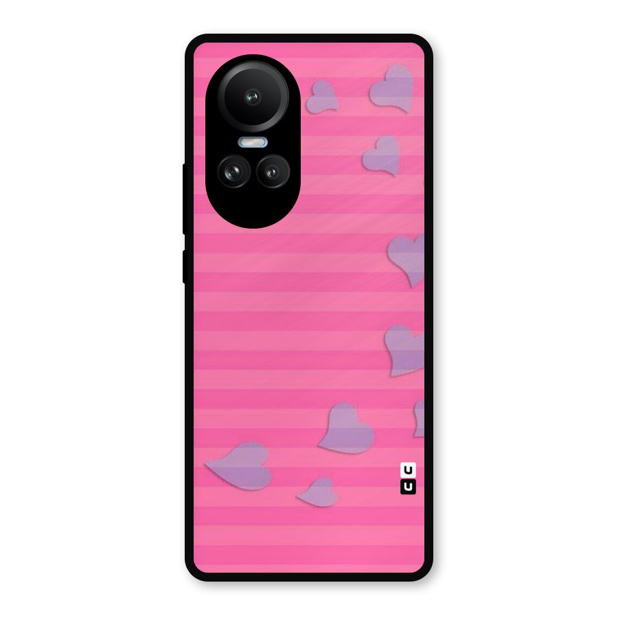 Light Heart Stripes Metal Back Case for Oppo Reno10