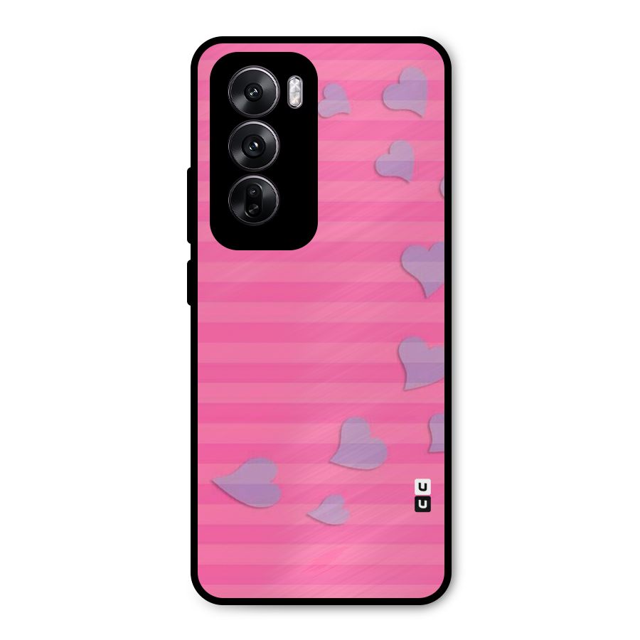 Light Heart Stripes Metal Back Case for Oppo Reno12