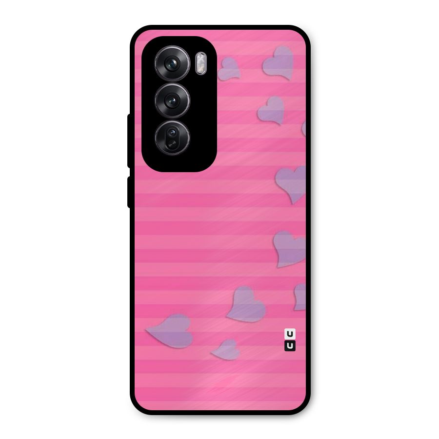 Light Heart Stripes Metal Back Case for Oppo Reno12 Pro