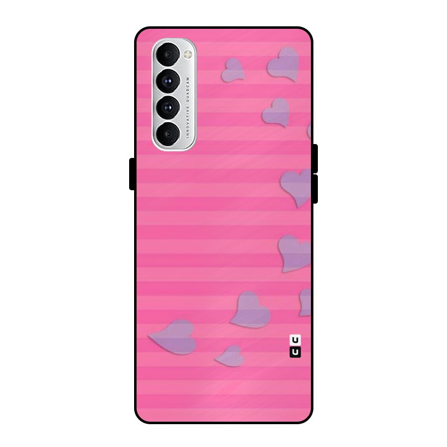 Light Heart Stripes Metal Back Case for Oppo Reno4 Pro