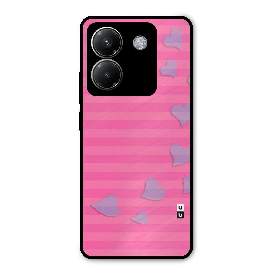 Light Heart Stripes Metal Back Case for Poco M7 Pro 5G