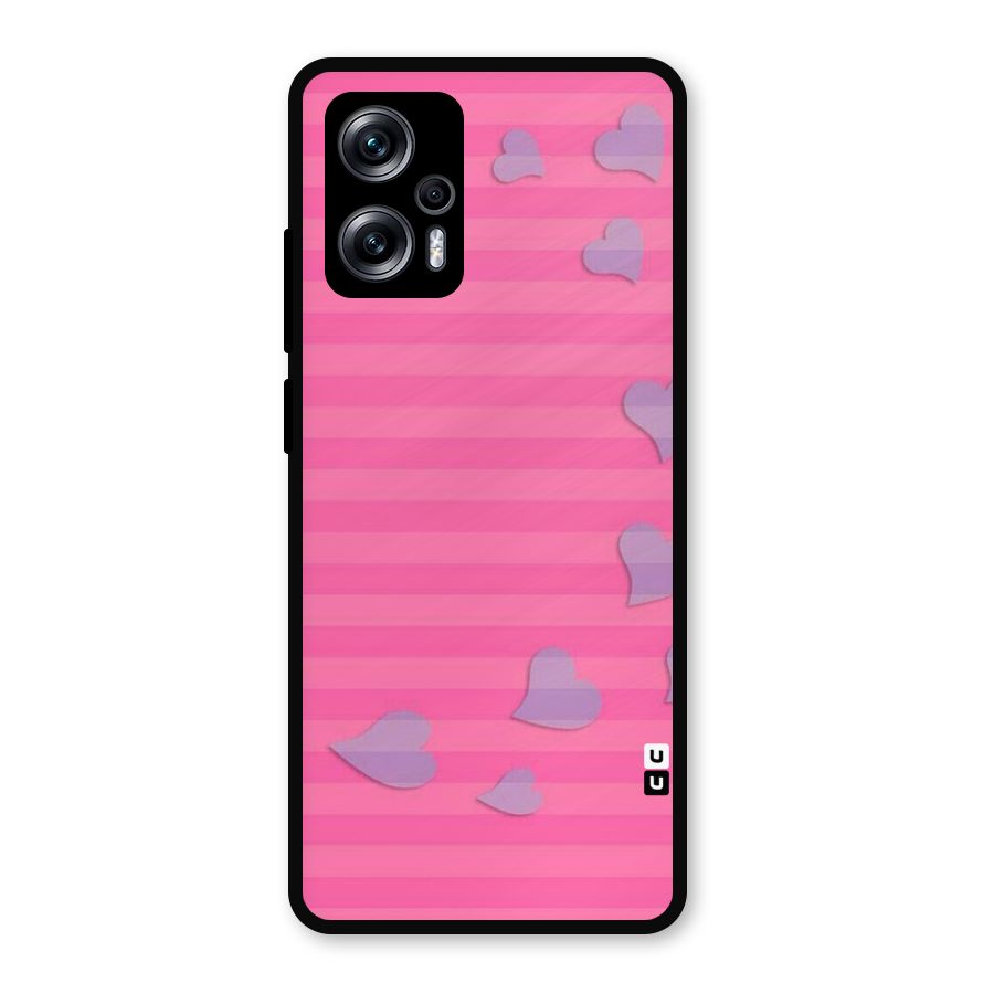 Light Heart Stripes Metal Back Case for Redmi K50i