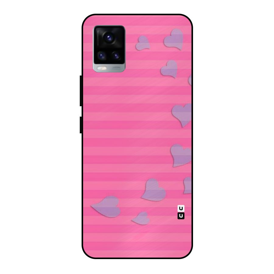 Light Heart Stripes Metal Back Case for Vivo V20 2021
