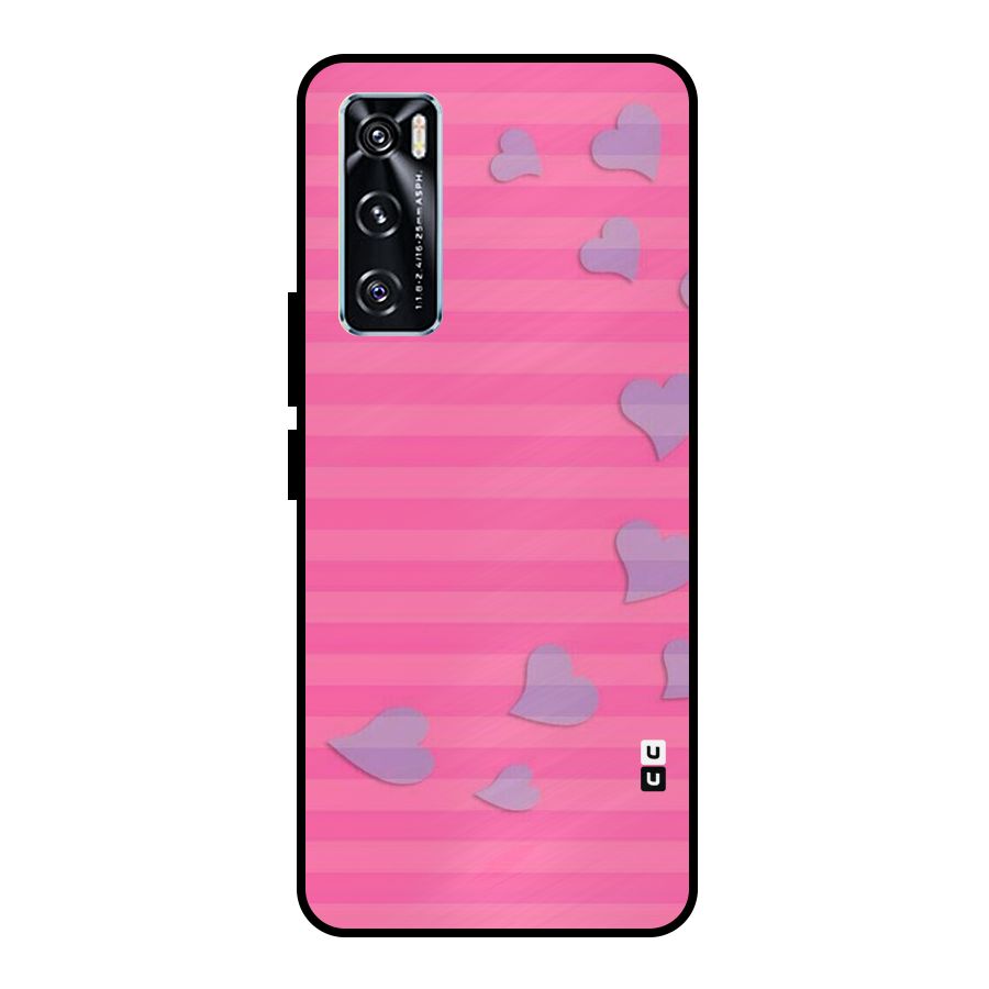 Light Heart Stripes Metal Back Case for Vivo V20 SE