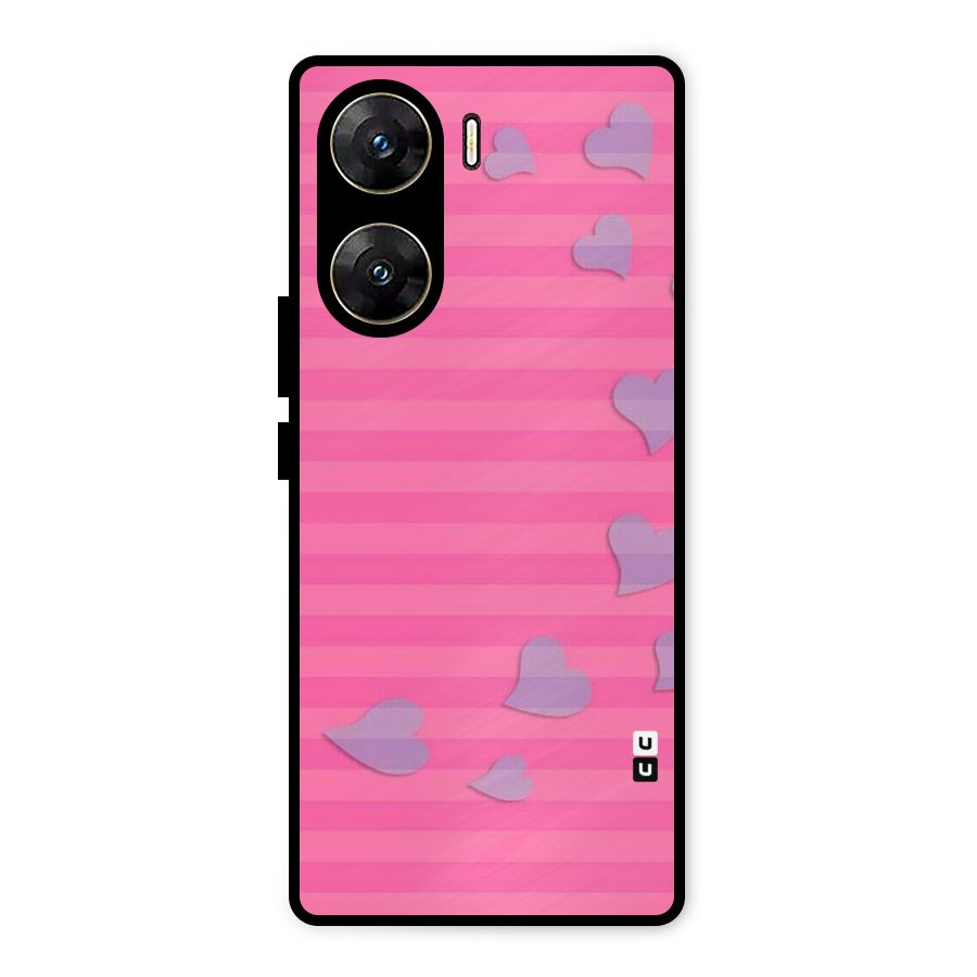 Light Heart Stripes Metal Back Case for Vivo V29e