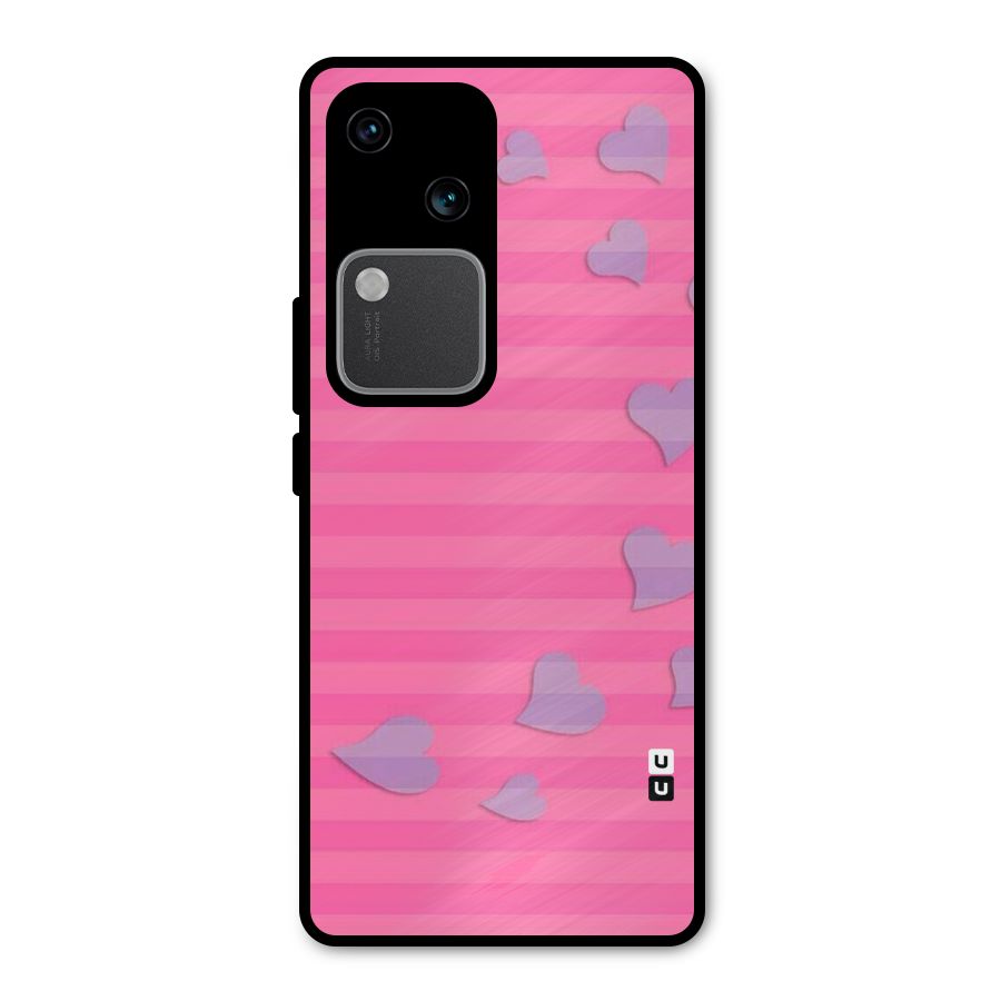 Light Heart Stripes Metal Back Case for Vivo V30 Pro