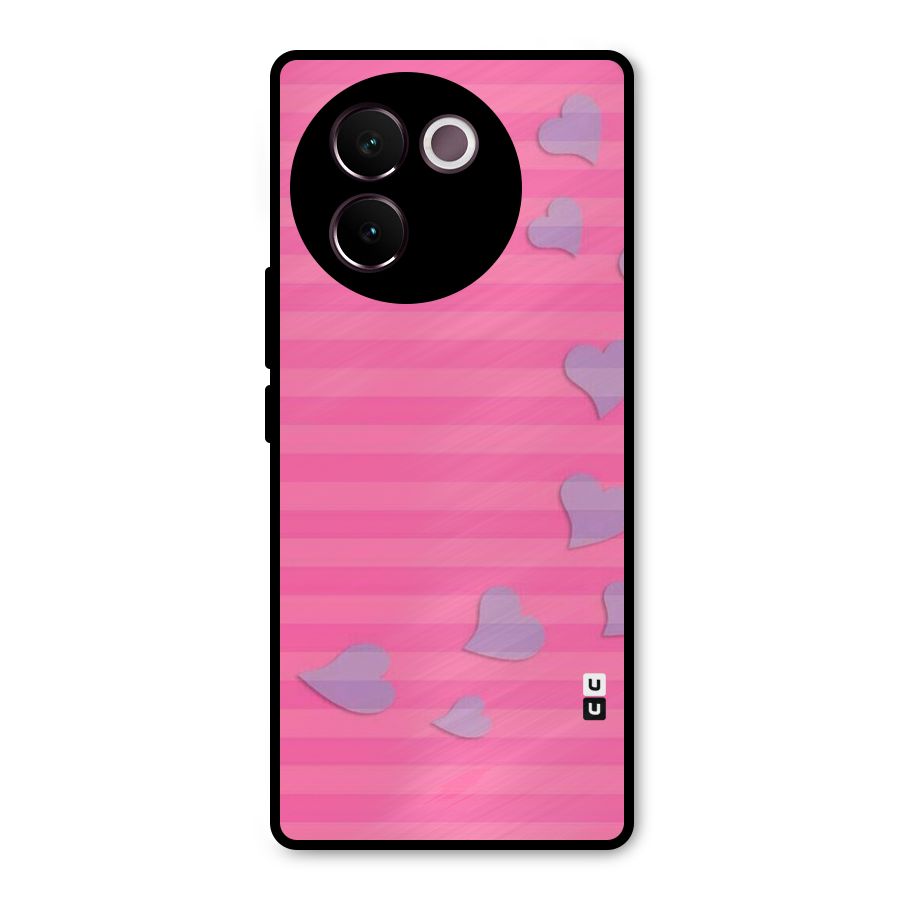 Light Heart Stripes Metal Back Case for Vivo V30e