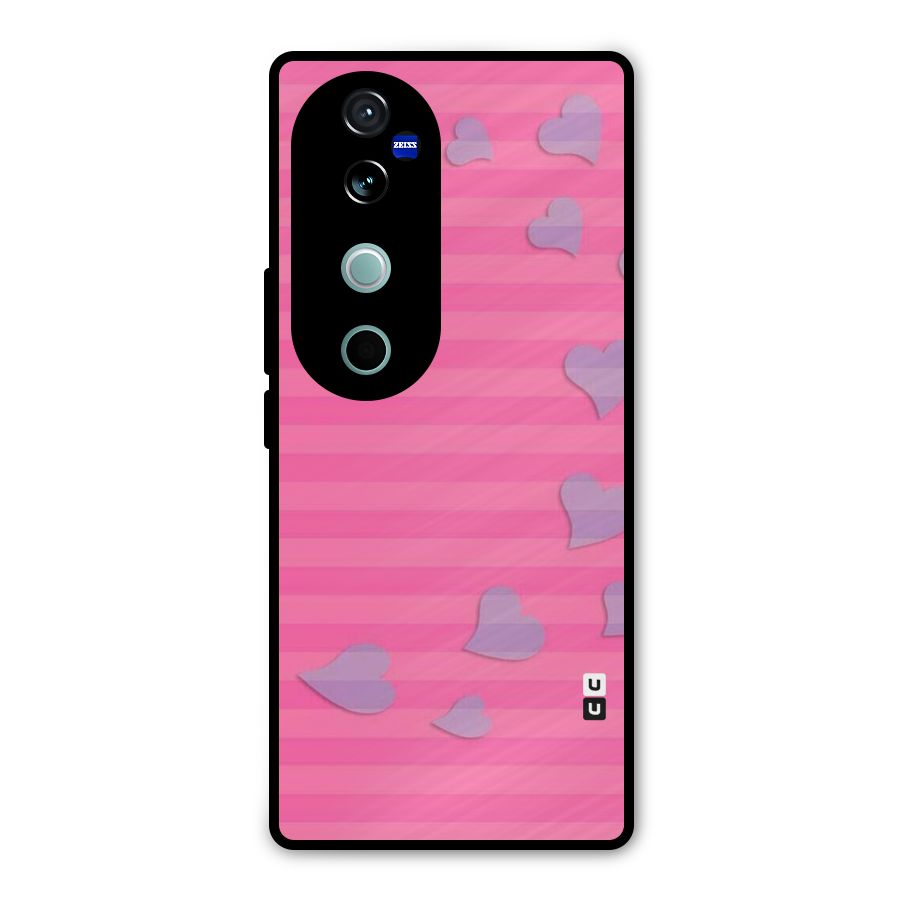 Light Heart Stripes Metal Back Case for Vivo V40 Pro