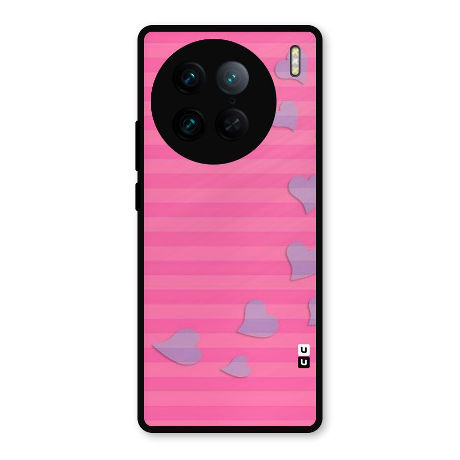 Light Heart Stripes Metal Back Case for Vivo X90 Pro