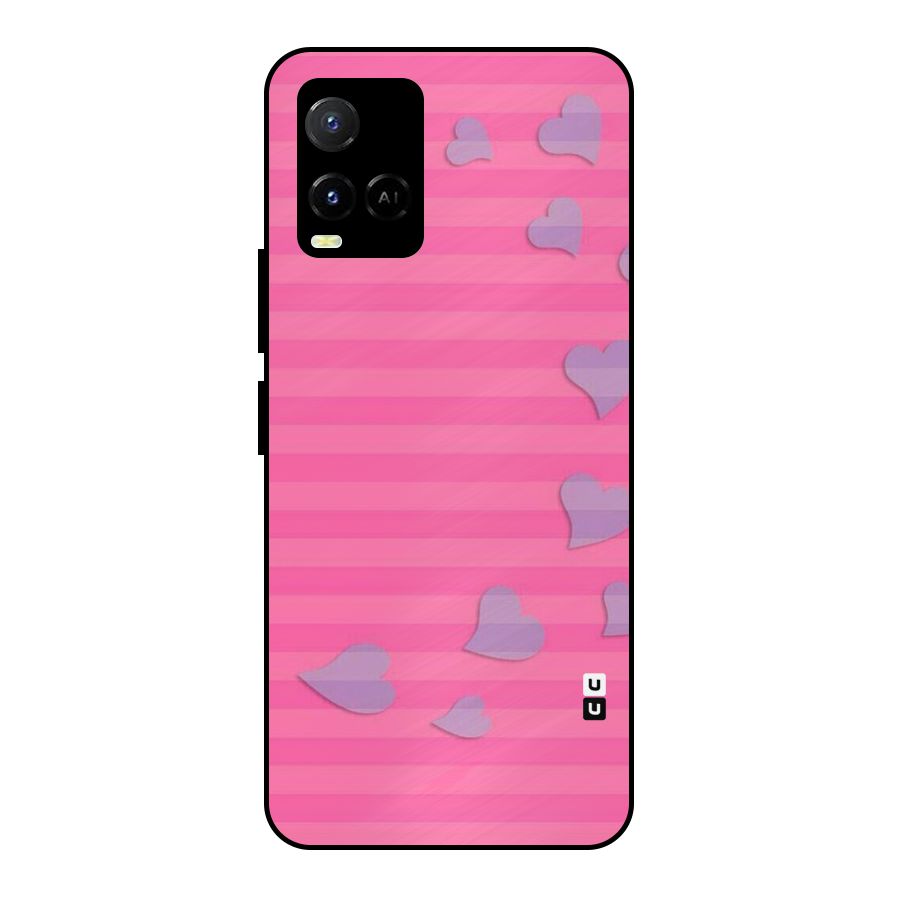 Light Heart Stripes Metal Back Case for Vivo Y21T