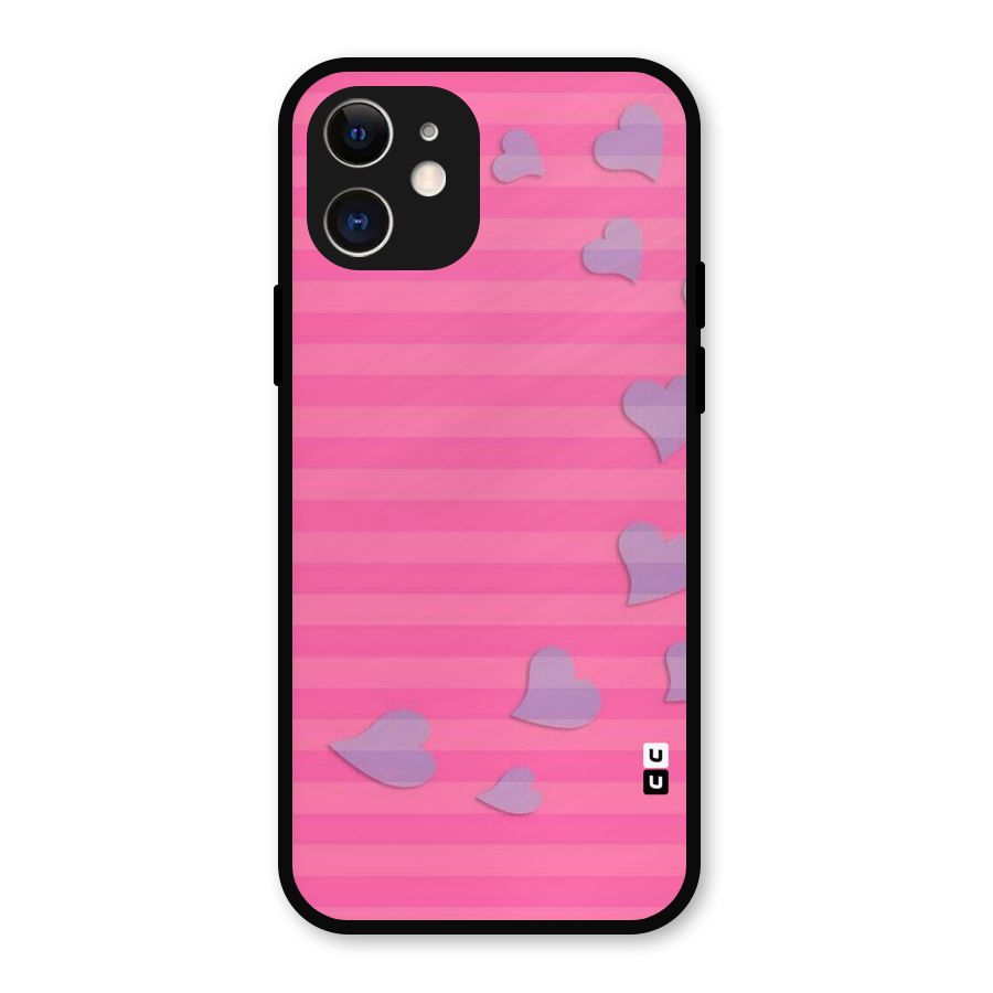Light Heart Stripes Metal Back Case for iPhone 12